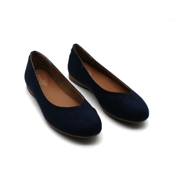 STYLE & COMPANY Shoes - STYLE & COMPANY Womens Navy Padded Lydiaa Round Toe Slip on Ballet Flats